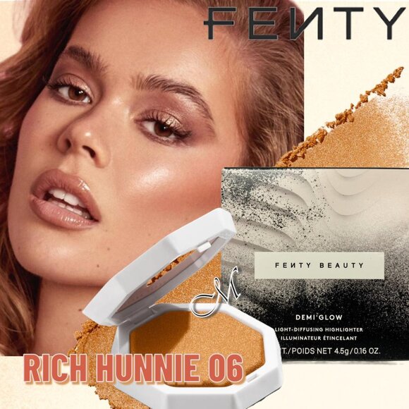 Fenty Beauty Demi Glow Light Diffusing Highlighter ~ 06 RICH HUNNIE 4.5g NIB - Picture 1 of 15